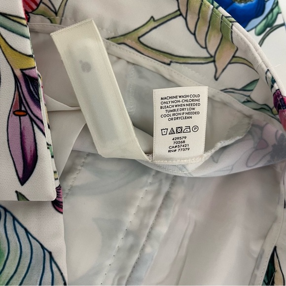 Ann Taylor White Floral Wide Leg Crop Pants - Picture 10 of 15